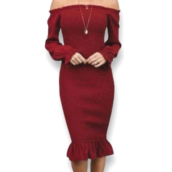 Baltic Born Dresses & Skirts - Baltic Born Smocked Esther fitted off the shoulder Dress XL